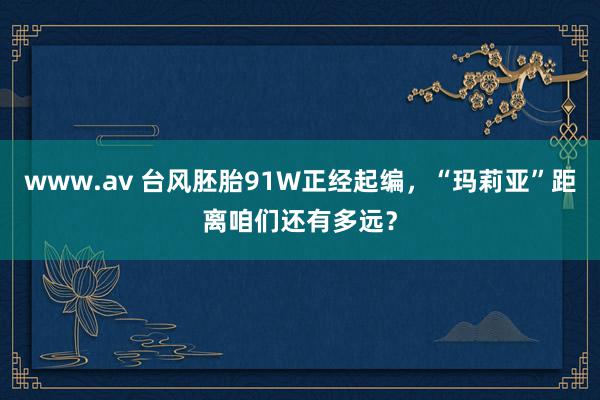 www.av 台风胚胎91W正经起编，“玛莉亚”距离咱们还有多远？
